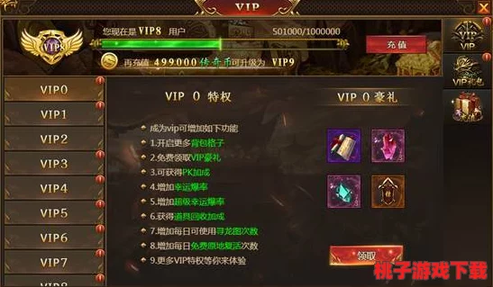 全面解析夺宝传世VIP尊享权益，最新充值金额梯度与超值优惠一览