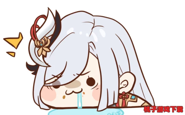 申鹤流口水翻白眼咬铁球图片，展示了角色在特定情境下的搞笑表情和动作，引发网友热议与讨论